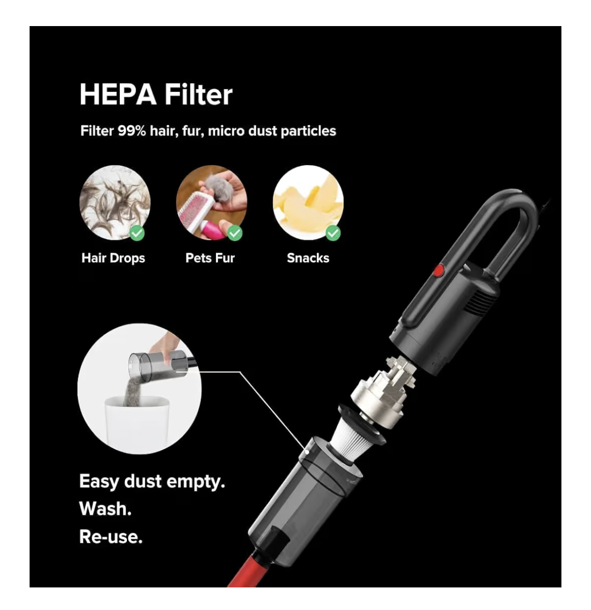 Airbot DX200 Ultra Thin Slim Wet & Dry Mop Vacuum with Water Tank Mopping Cloth Handheld Stick Vacuum Cleaner EU