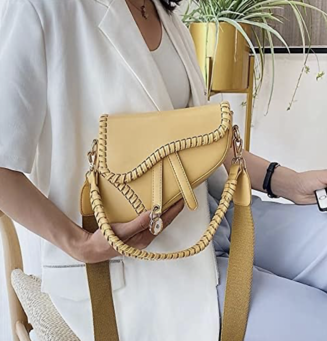 PURFANREE Women Trendy Saddle Shoulder Bag Clutch Purse Underarm Handbag Satchel HandBag Crossbody Bag