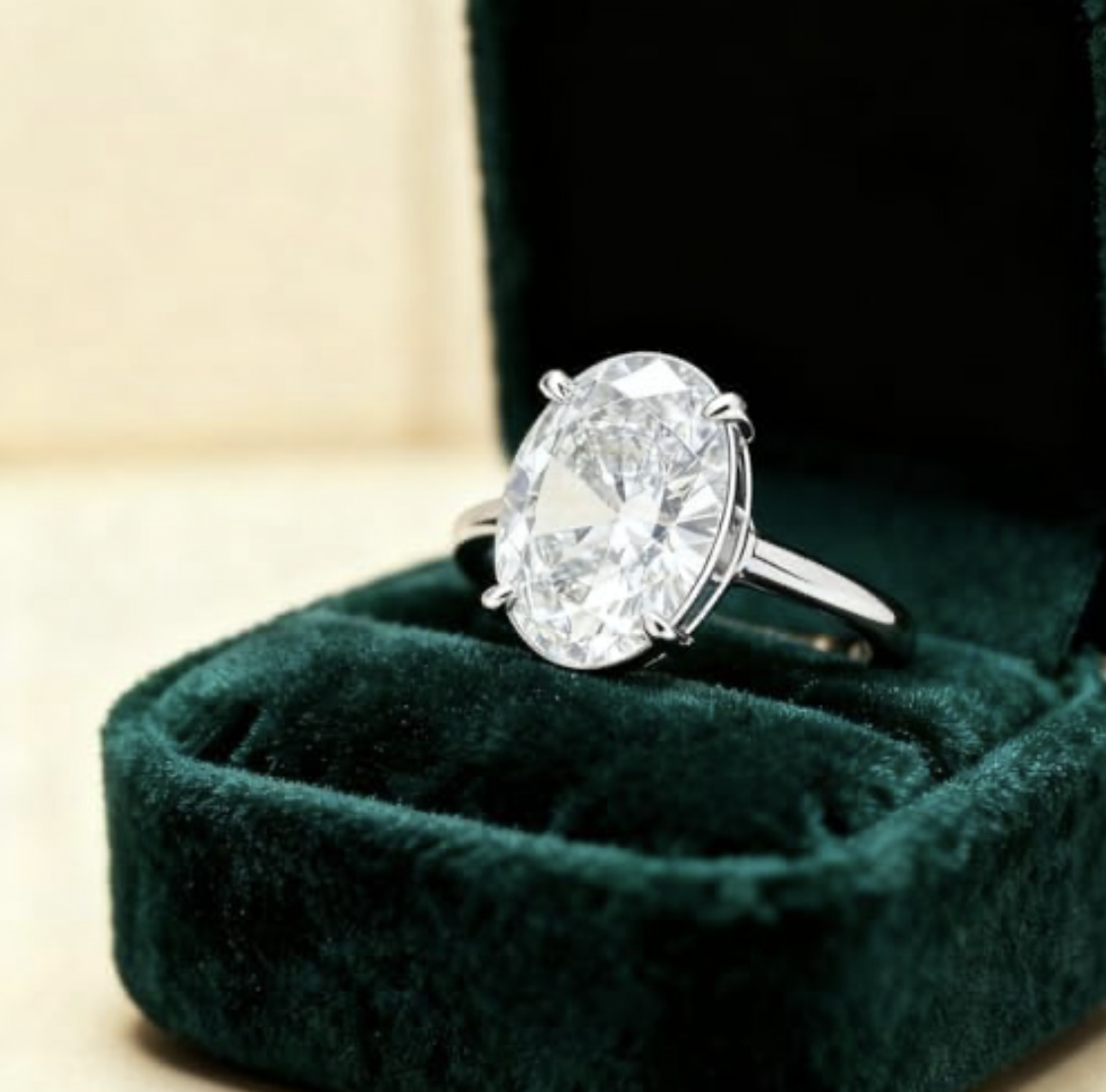 1PC 5CT Sparkle Oval Engagement Wedding Band For Women Sterling Silver Ring Promise Eternity Fine Jewelry Gift