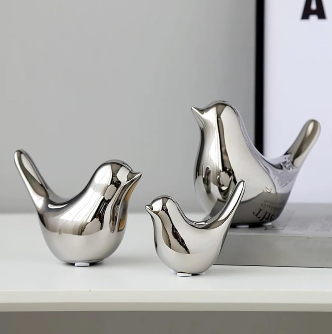 Small Animal Statues 2 Pack, Home Decor Modern Style, Decorative Ornaments for Living Room, Bedroom, Office Desktop, Cabinets