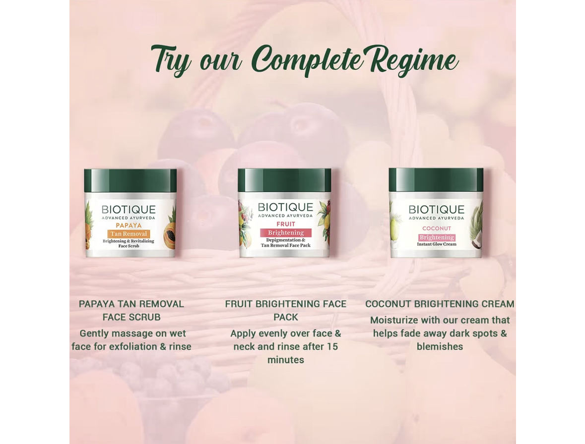 Biotique Bio Fruit Whitening And Depigmentation & Tan Removal Face Pack, 75g