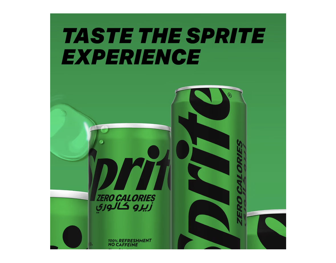 SPRITE Zero Calories, Carbonated Soft Drink, Can 150ml, Pack of 15