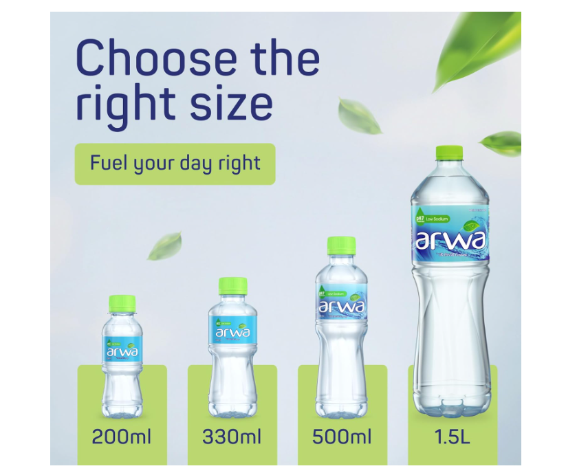 ARWA Drinking Water, Bottled Drinking Water, 330ml Pack of 12
