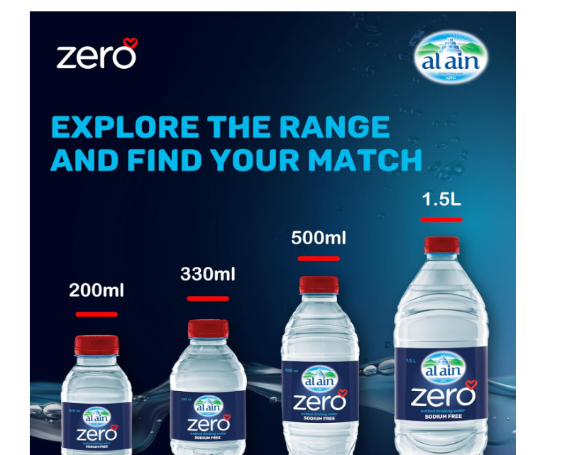 Al Ain Zero, 500ml, Pack of 24, Zero Sodium, Pure Refreshing, pH Neutral Bottled Water