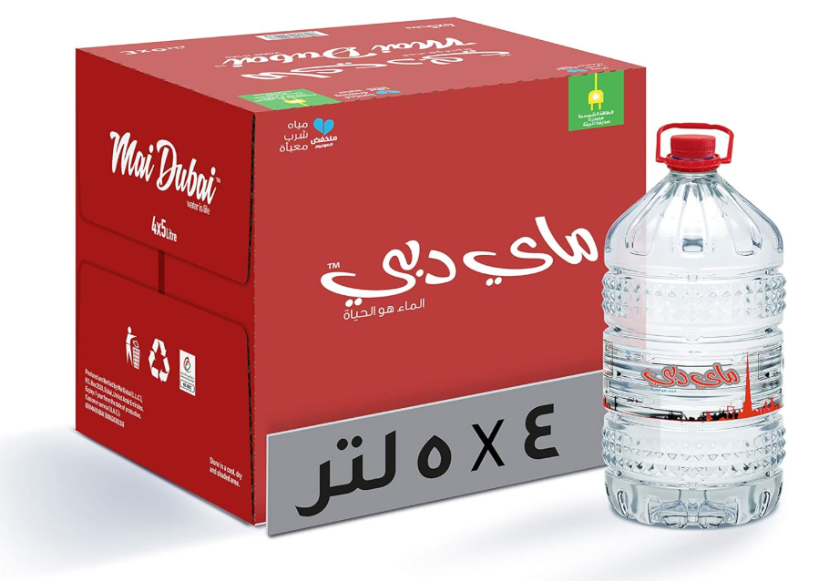 Mai Dubai Bottled Water, 4 Bottles X 5 Litre