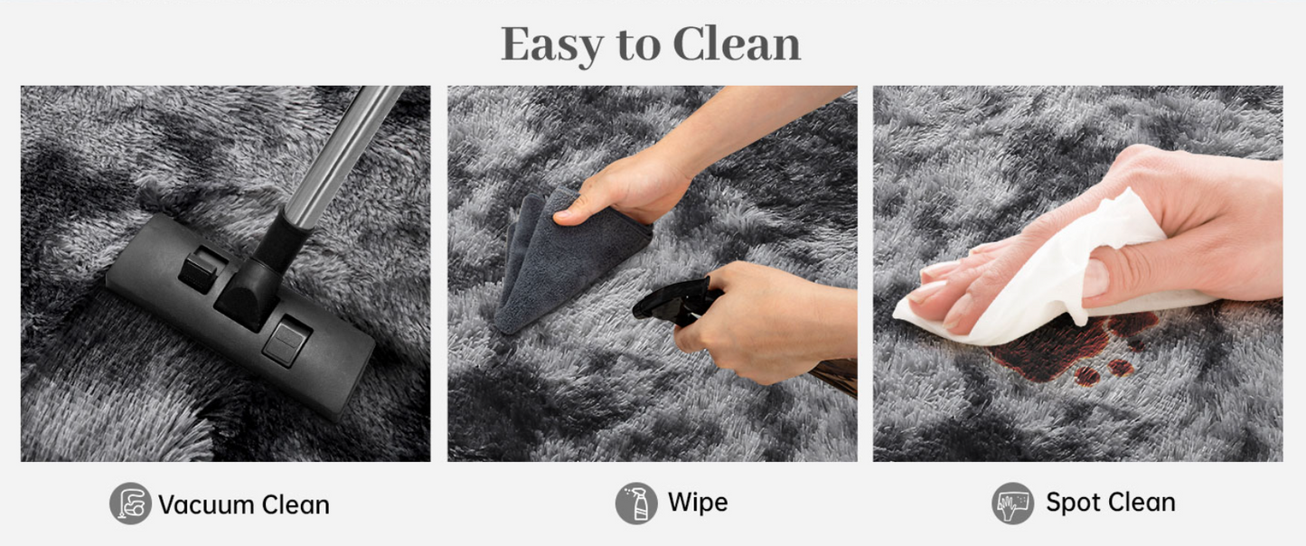 Area Rugs Shaggy Carpet for Living Room Bedroom Large Fluffy Carpet Modern Non-Slip Mat Multisize Rug Indoor Home Decor (Black Gray, 120 x160 cm)