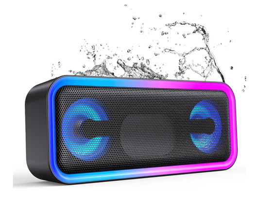 Portable Bluetooth Speaker, 20W Deep Bass Wireless Speaker with RGB Lights, IPX5 Waterproof, 18H Playtime, Bluetooth 5.3, TWS Pairing, Hi-Fi Stereo Sound for Outdoor, Travel, Beach & Party