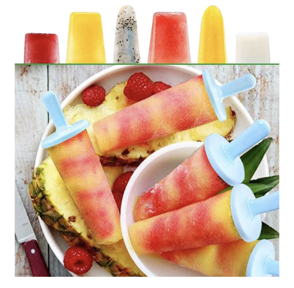 Moulds Set, Ice Lolly Makers,Ice Lolly Moulds Ice Cream Reusable Silicone DIY Popsicle Moulds for Kids,Toddlers and Adults with Non-Spill Lid Cleaning Brush