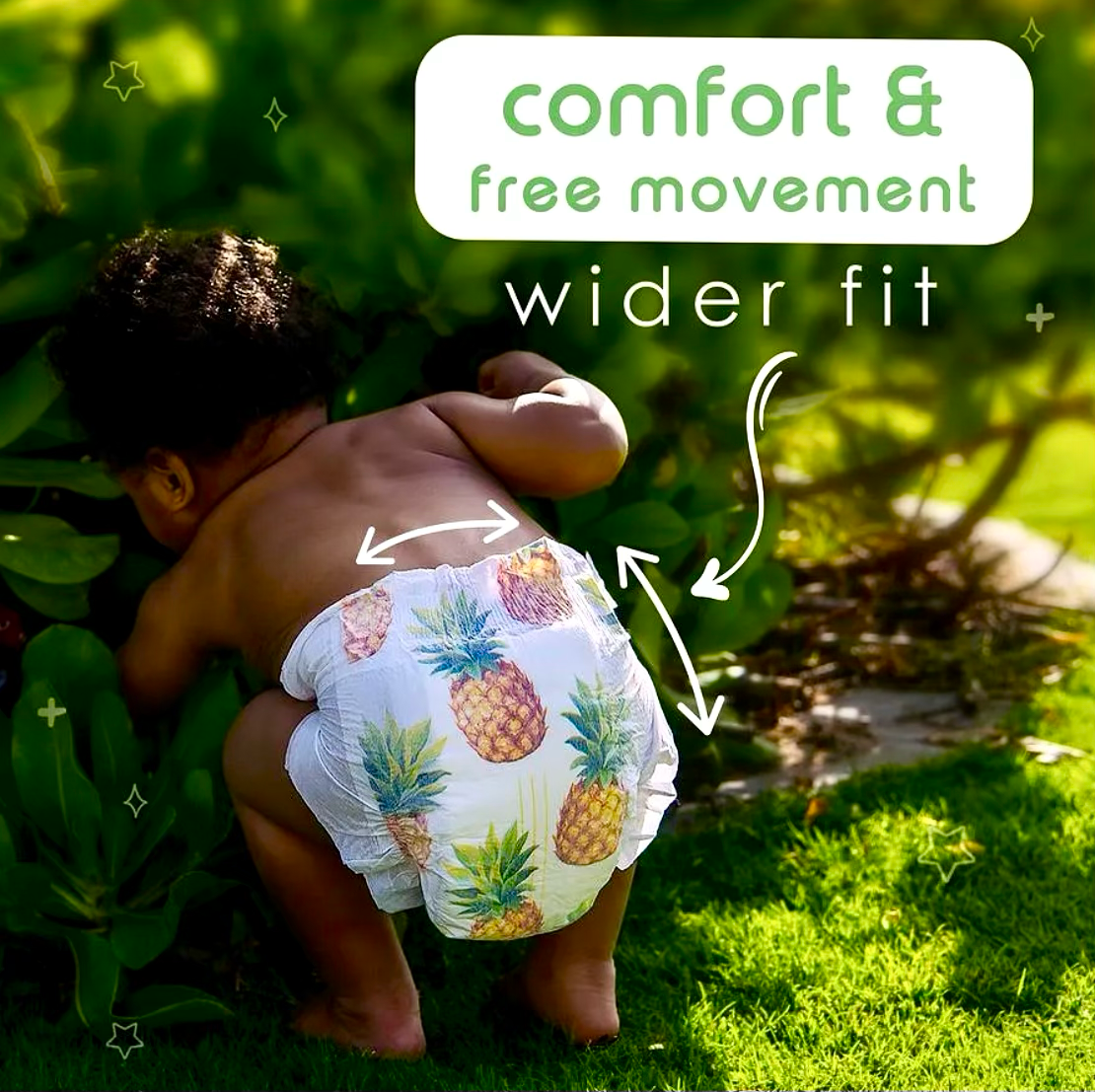 PureBorn Nappies Pure Organic Bamboo Nappies – Nappies Size 4 Hypoallergenic 96 - Nappies Ultra Soft (7 - 12 kg) 100% Plant Based Eco Friendly Assorted Print