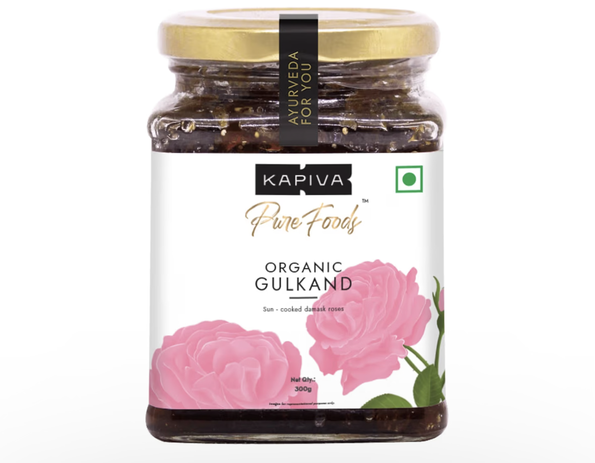 Kapiva Organic Gulkand 300gms (Rose Petal Jam) | 100% Natural | Sun-Cooked Damask Roses
