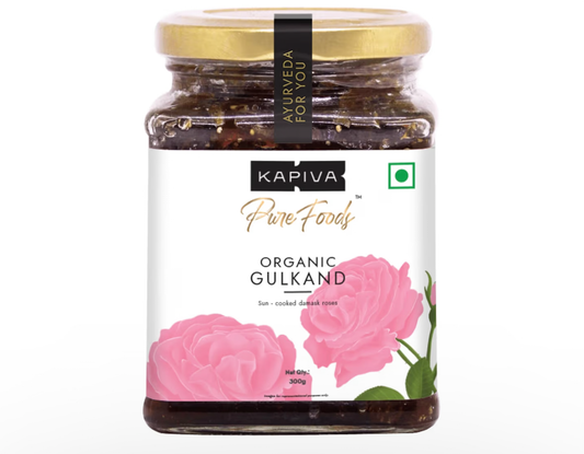 Kapiva Organic Gulkand 300gms (Rose Petal Jam) | 100% Natural | Sun-Cooked Damask Roses