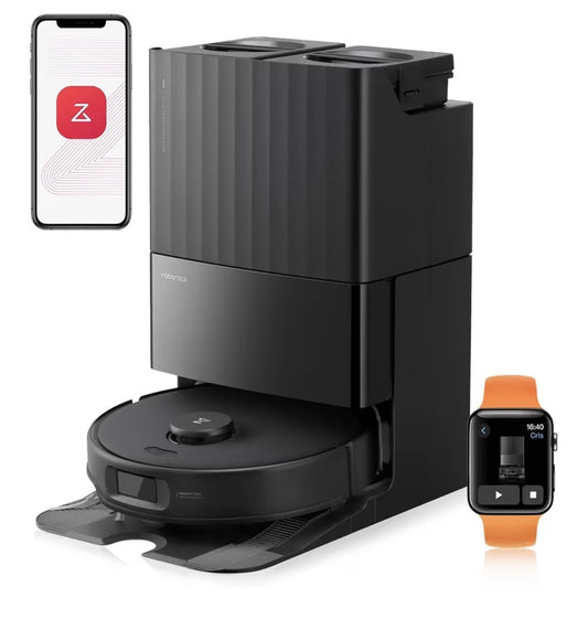 Roborock Qrevo C Pro Robot Vacuum and Mop, 18,500Pa Suction, Dual Zero-Tangling, FlexiArm Side Brush, Hot Water Mop Washing & Warm Air Drying, Self-Emptying&Refilling, Smart Obstacle Avoidance, Black