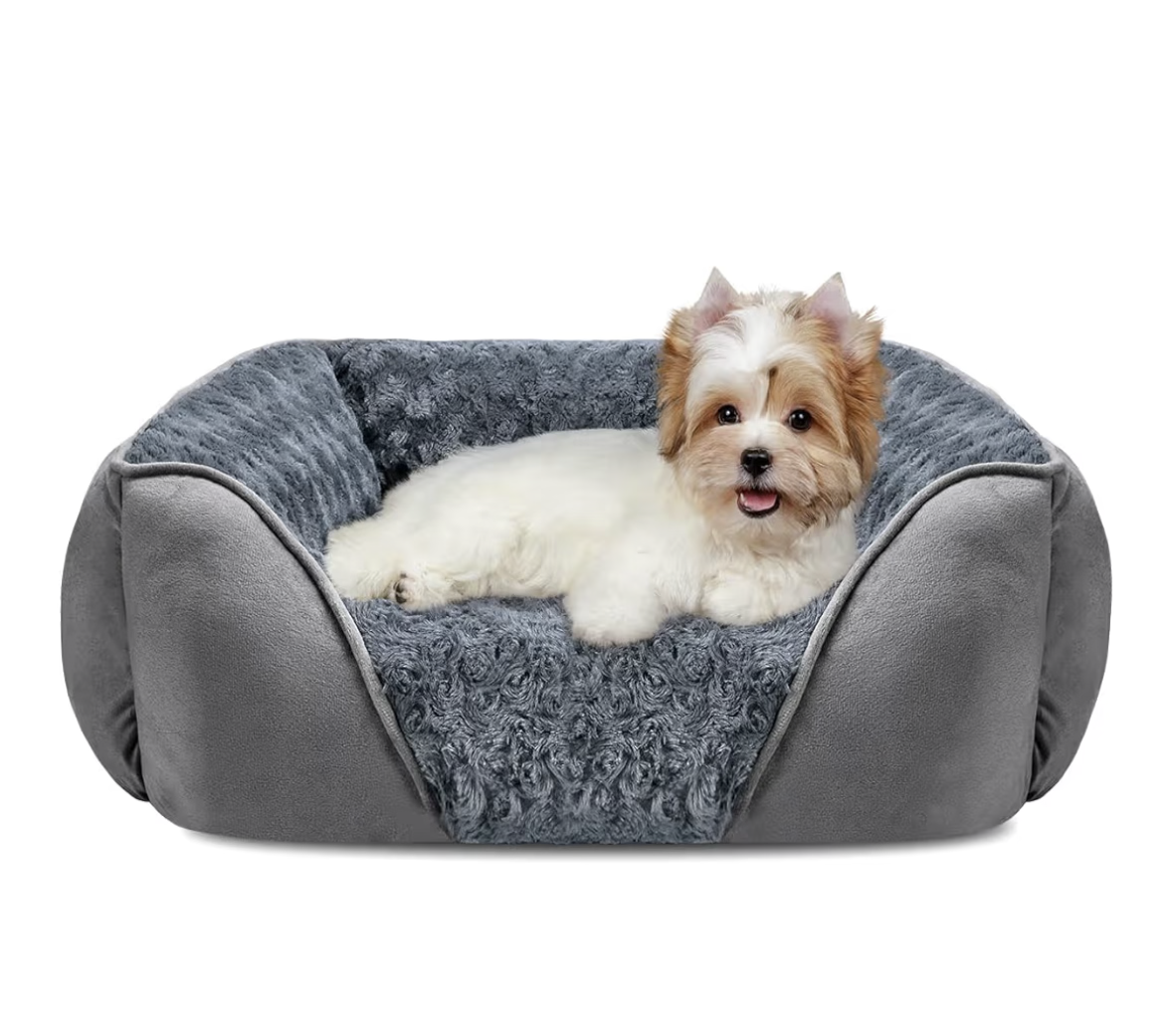 INVENHO Dog Bed for Large Medium Small Dogs/Puppy, Rectangle Washable, Orthopedic, Soft Calming Sleeping Durable Pet Cuddler with Anti-Slip Bottom S(20"x19"x6"