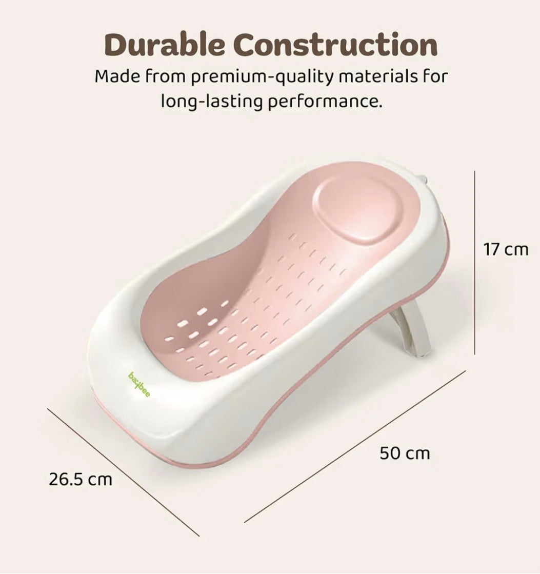 Baybee Foldable Baby Bath Tub with Soft Rubber Mesh