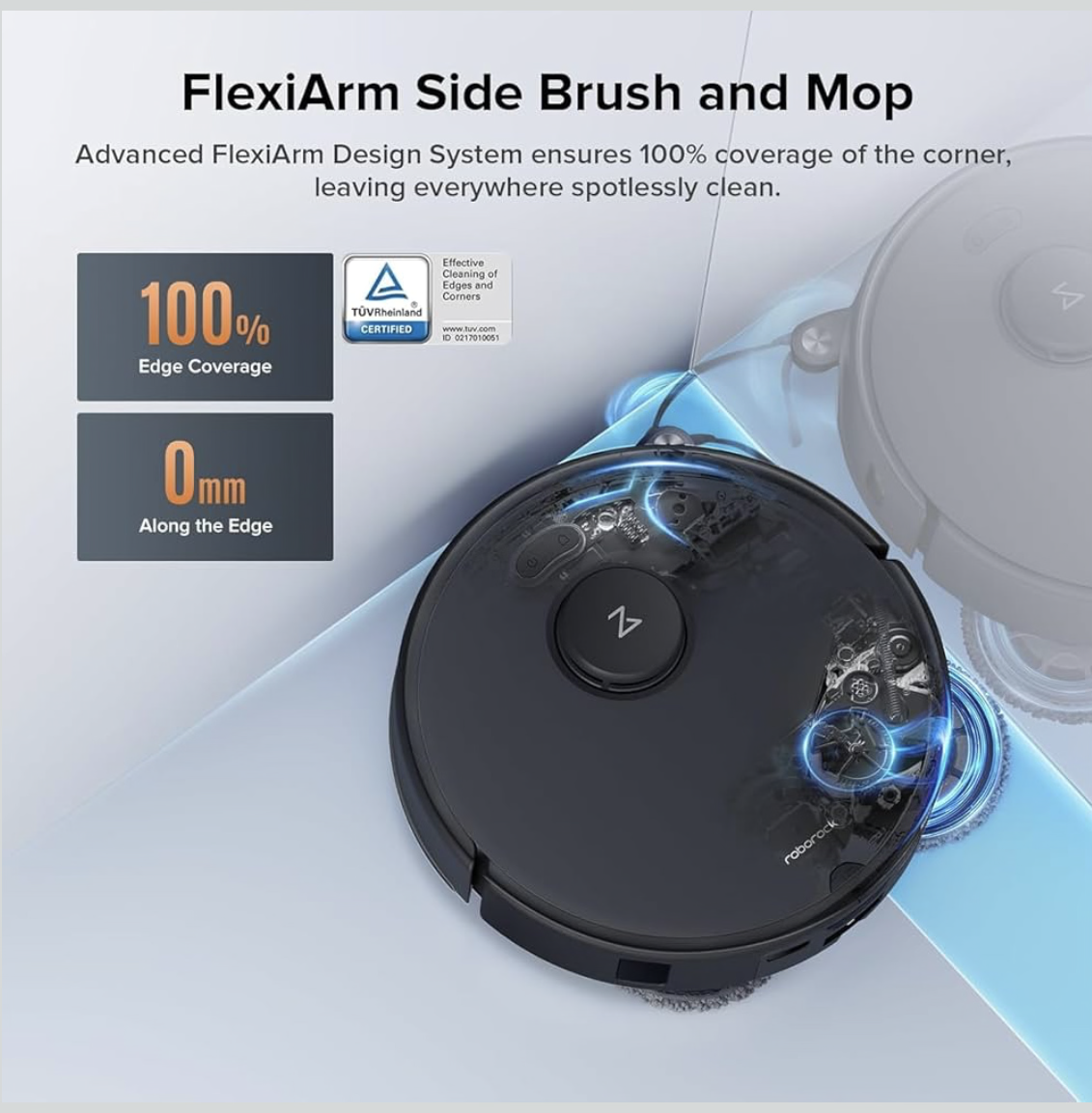 Roborock Qrevo C Pro Robot Vacuum and Mop, 18,500Pa Suction, Dual Zero-Tangling, FlexiArm Side Brush, Hot Water Mop Washing & Warm Air Drying, Self-Emptying&Refilling, Smart Obstacle Avoidance, Black