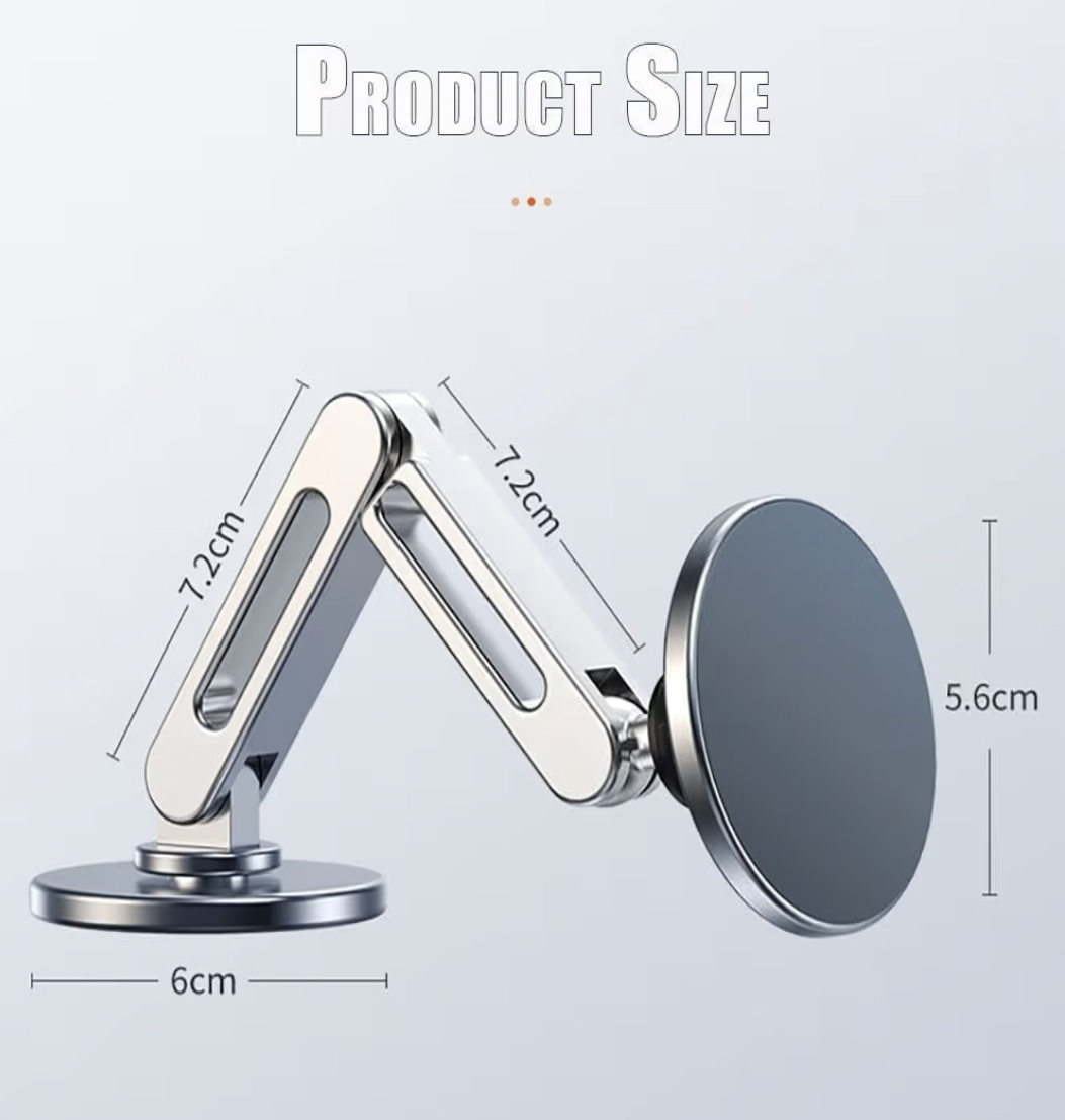 NALACAL Strong Magnetic Phone Holder for Car Phone Mount, Magnets Stand for iPhone 14 13 12 Pro Max Accessories Aluminum Alloy GPS Holder (Silver)