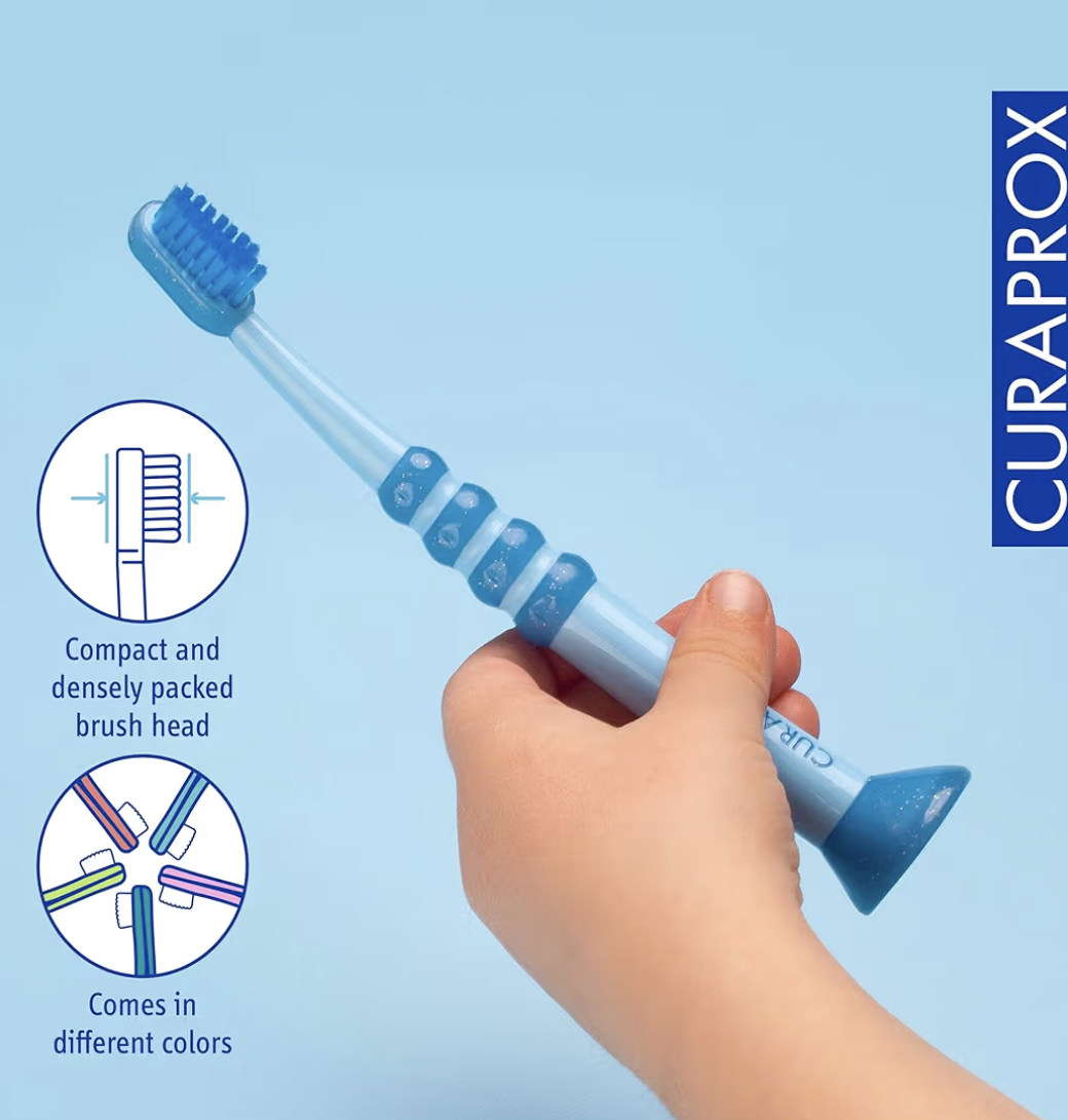 Curaprox Baby Toothbrush, Surprise Color I Extra-Soft Brush for Babies & Kids (0-4 Years) with 4,260 CUREN® Filaments I Gentle & Effective Cleaning for Sensitive Gums