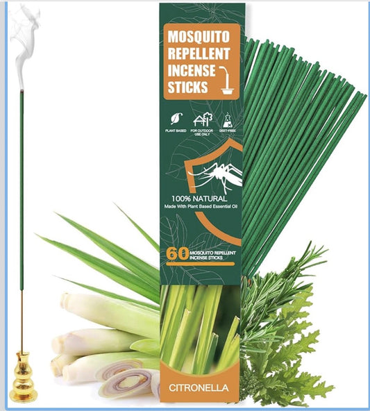 Mosquito Repellent Citronella Incense Sticks with Holder
