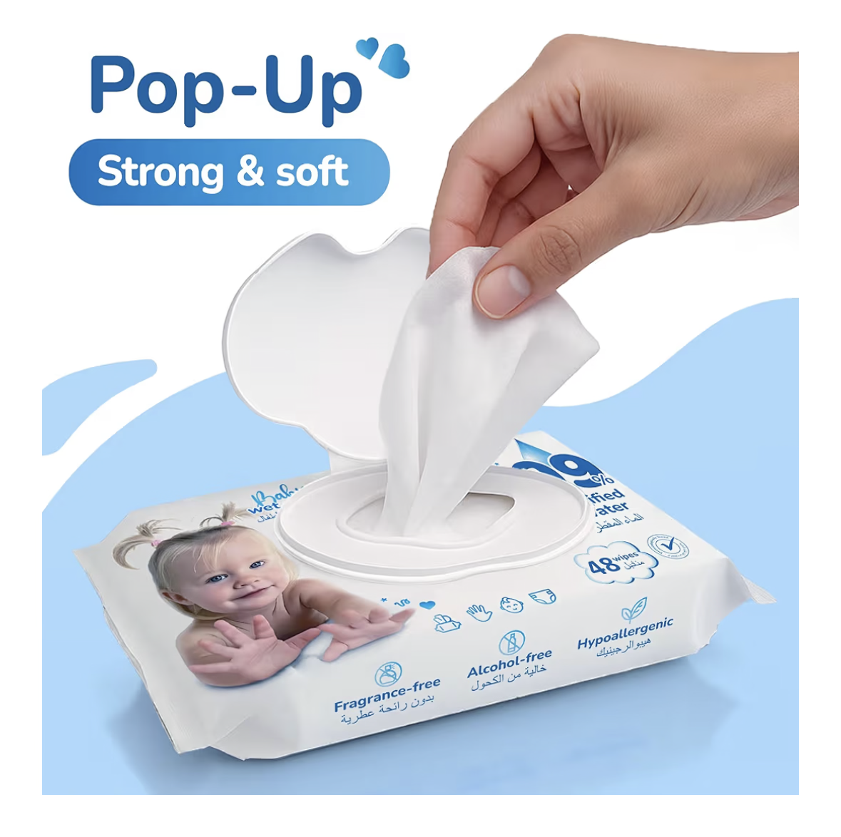 Kokoshi Baby Wet Wipes – 99% Pure Water & Vitamin E – Hypoallergenic, Alcohol-Free & Fragrance-Free – Ultra-Soft Japanese Quality – Wipes for Newborns & Sensitive Skin