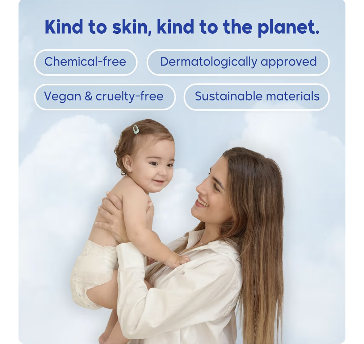 Kim & Kimmy Eco Diapers, New Born, Up to 5 kg, 32 Diapers - 12 Hour Leak Protection, No Rashes, Hypoallergenic - Cruelty Free & Vegan - Funny Icons