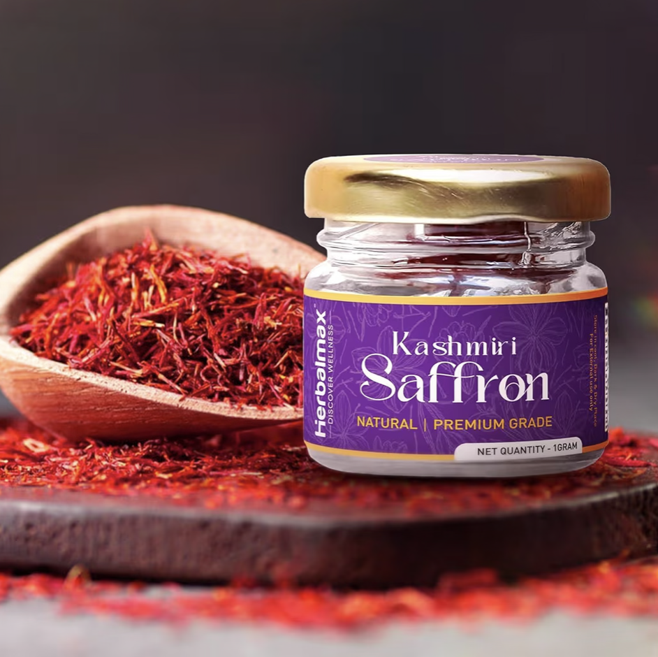 Herbal Max Original Kashmiri Kesar Saffron – 1gm | A+++ Grade Mongra Kesar | Pure & Natural Zafran Leaves | Ideal for Cooking, Sweets, Beverages & Personal Use