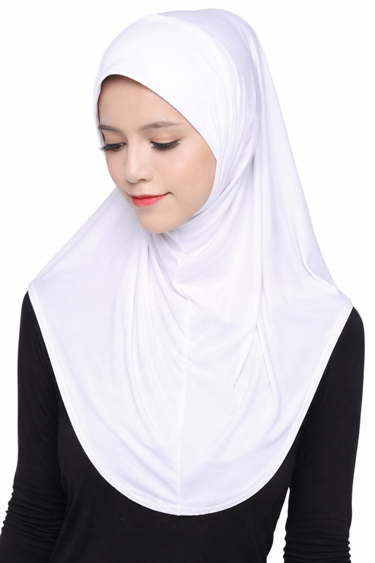 Girls' One-Piece Instant Hijab, Pre-stitched Head Cover, Age 5-15, Breathable Light weight Fabric
