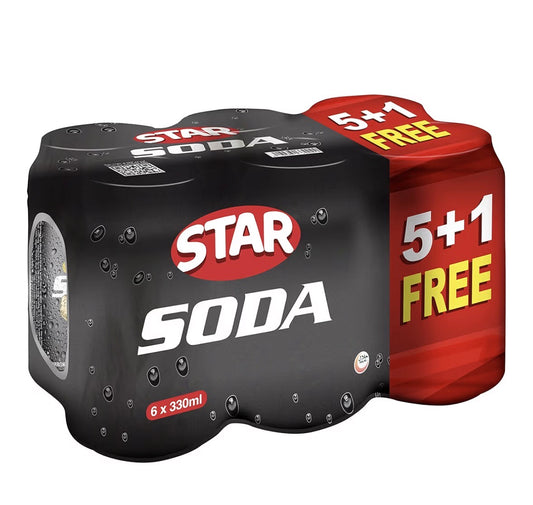 Star Soda Carbonated Soft Drink Can with Tray 6-Pieces 330 ml Promo Pack
