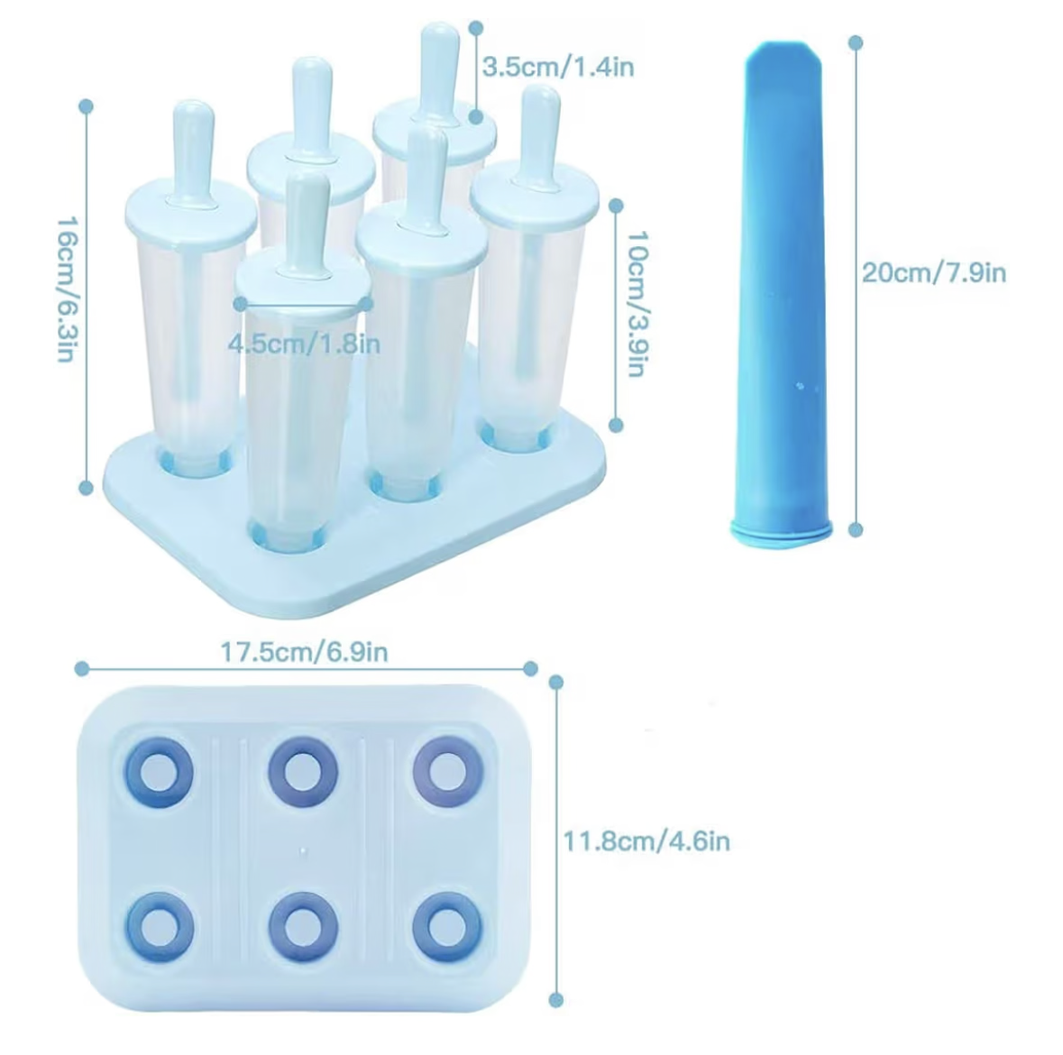 Moulds Set, Ice Lolly Makers,Ice Lolly Moulds Ice Cream Reusable Silicone DIY Popsicle Moulds for Kids,Toddlers and Adults with Non-Spill Lid Cleaning Brush