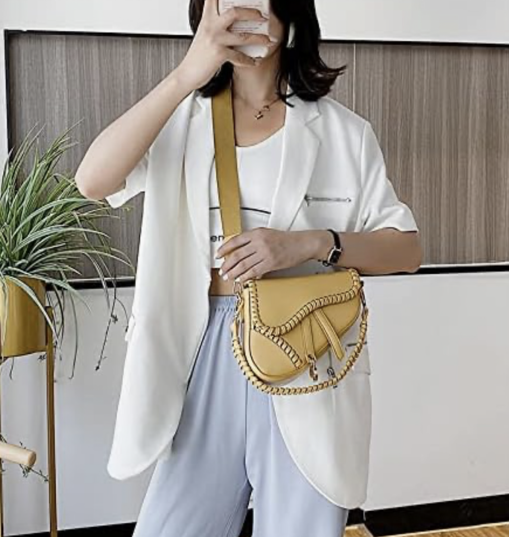 PURFANREE Women Trendy Saddle Shoulder Bag Clutch Purse Underarm Handbag Satchel HandBag Crossbody Bag