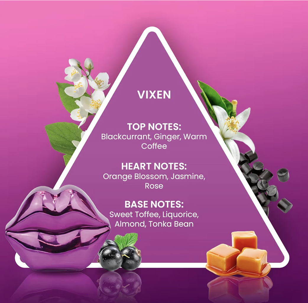 Smooch by So…? Vixen Eau De Parfum for Women 30ml Long Lasting Fruity Floral Gourmand Ladies Perfume Spray Sweet Coffee Tonka Bean Vanilla Daily Wear Gift for Her