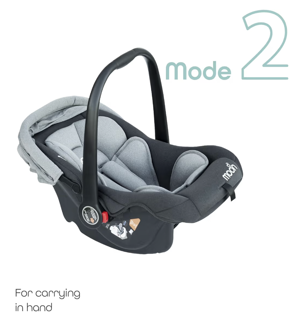 The Moon Brand Bibo Infant/Baby/Kids Travel Car Seat With Full Body Support Cushion Rear Facing Seat Carry Cot AdjUStable Canopy Suitable For 0 Months+0 13 Kg - Grey