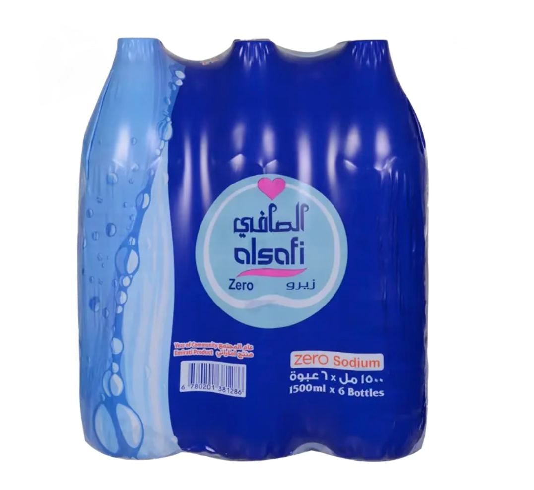 Al Safi Bottled Drinking Water (Zero Sodium) 12 Pcs x 1.5 Litre