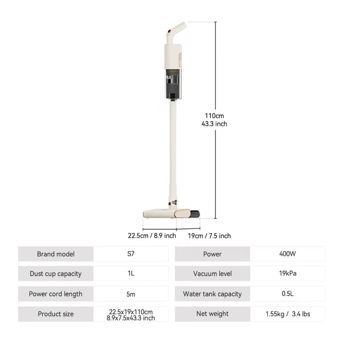 MIUI Wet Dry Vacuum Cleaner, All-in-One StickVac with Mop, Solution for Multi-Surface, Perfect for Hardwood, Tile, Marble, Area Rug & More, Corded, Safe for Homes with Children and Pets