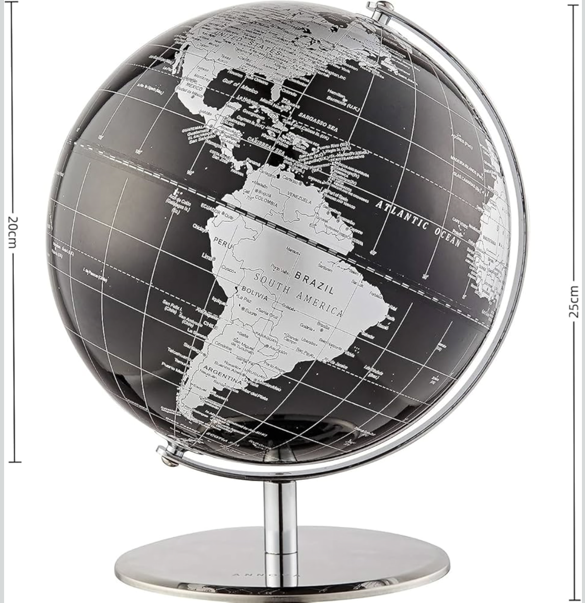 Beauenty Metallic World Globe Black