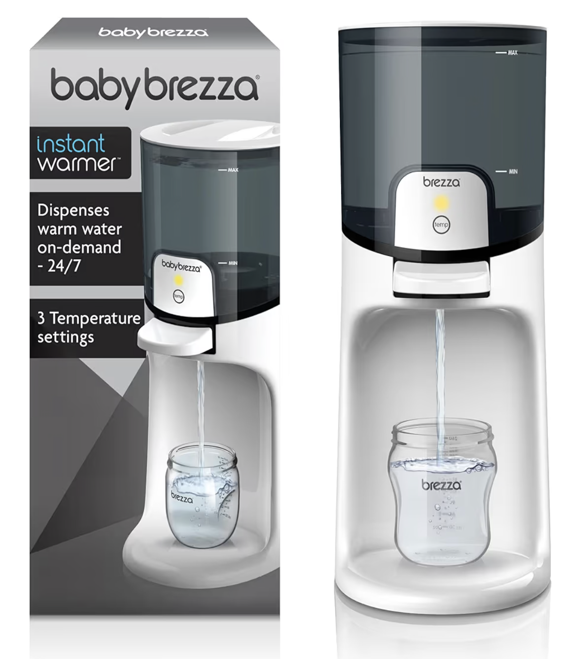 Baby Brezza Instant Warmer – Instantly Dispense Warm Water at Perfect Baby Bottle Temperature - Traditional Baby Bottle Warmer Replacement - Fast Baby Formula Bottles 24/7 – 3 Temperatures