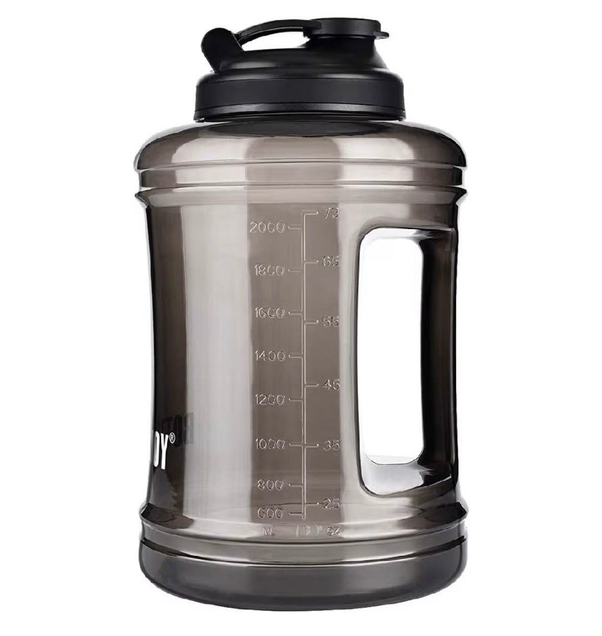 VENNERLI 2.5L Large Sports Water Bottle with Handle Half Gallon BPA Free Plastic Water Bottles Wide Mouth 83oz Reusable Gym Water Jug for Home Drinking Outdoor Sports Hiking Fitness (Black)