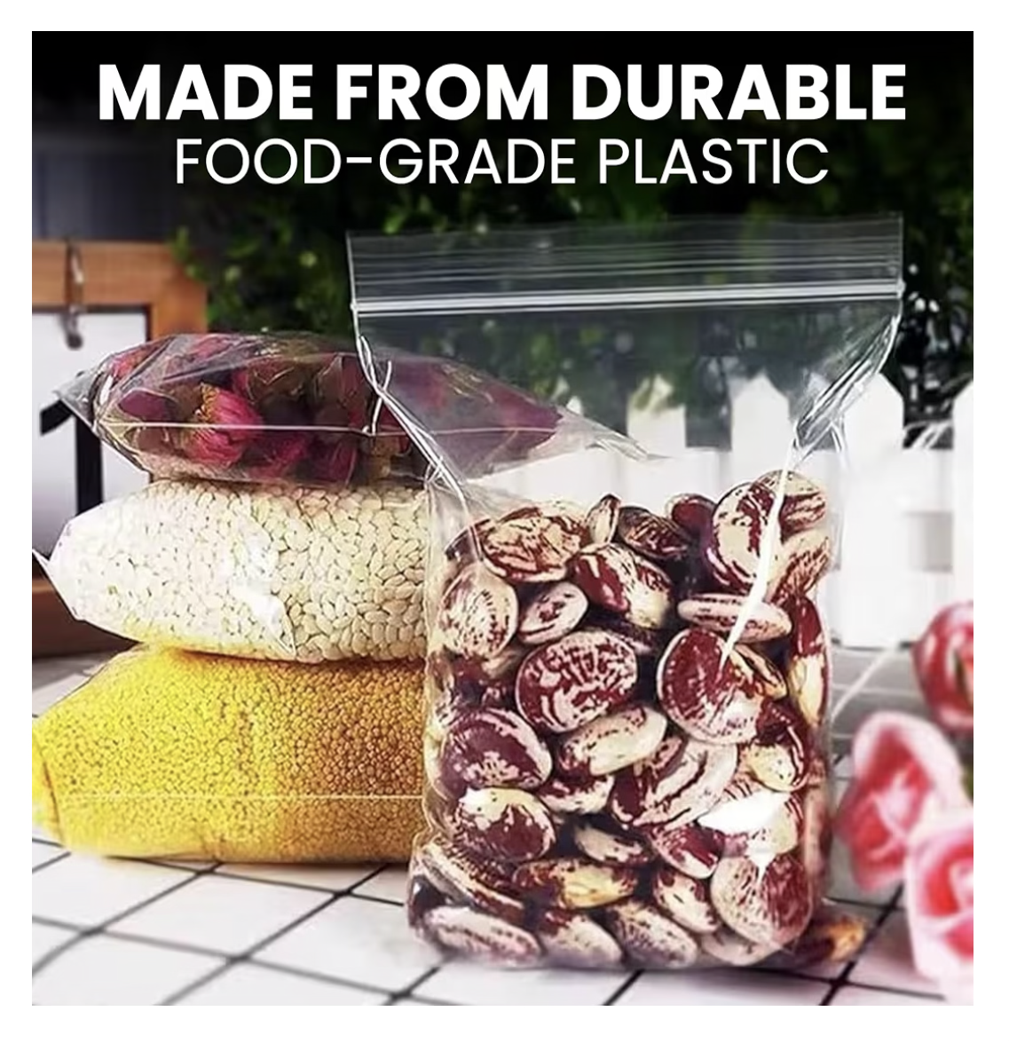 SNH Packing 100 Resealable Zip Bags - Clear Plastic Baggies 15x20 cm for Sandwiches, Snacks, Travel & Everyday Food Storage