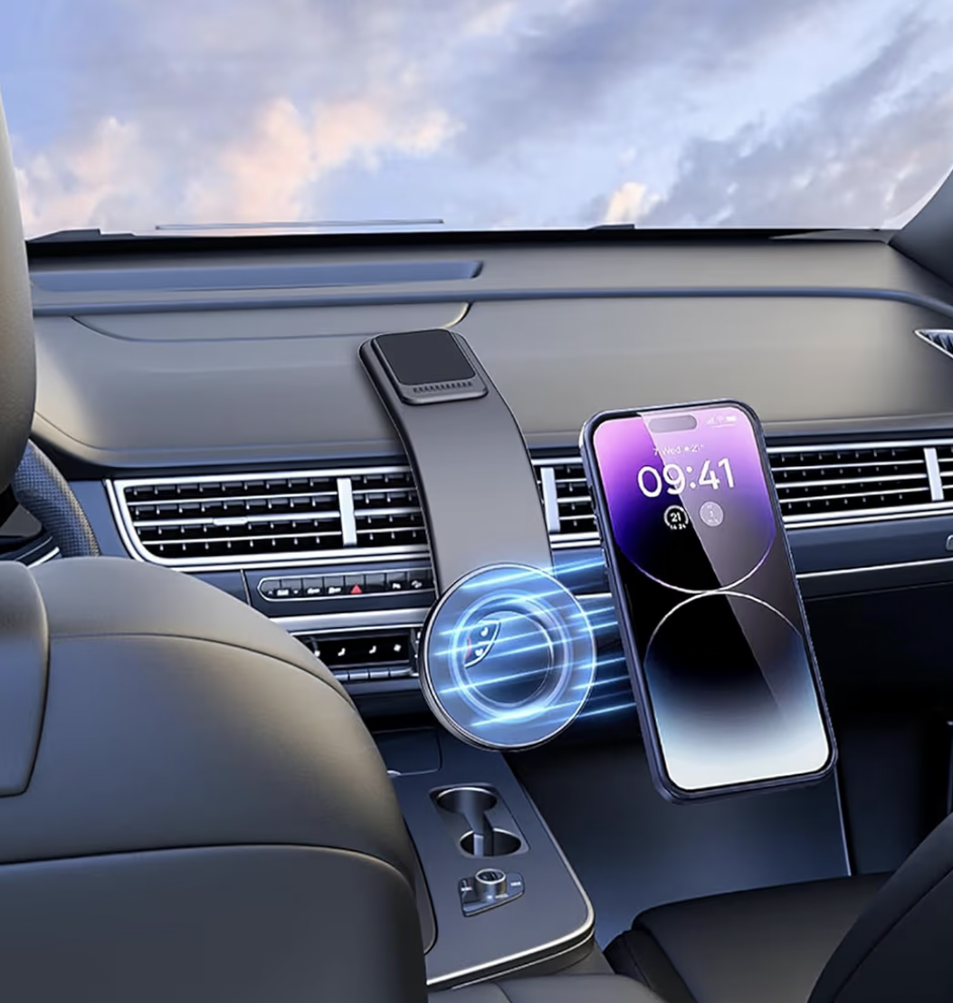 Car Mount, Detachable Bendable Aluminum Arm Magnetic Phone Holder, 20 Strong Magnets, for iPhone 16 15 14 13 Pro Max Mini