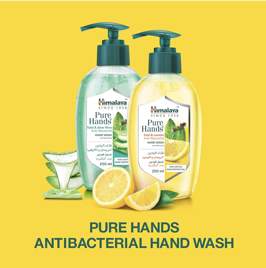 Himalaya Since 1930 Himalaya Purehands Hand Wash Liquid Tulsi & Lemon Protect Your Hands from Germs- 250ml (Pack of 2)
