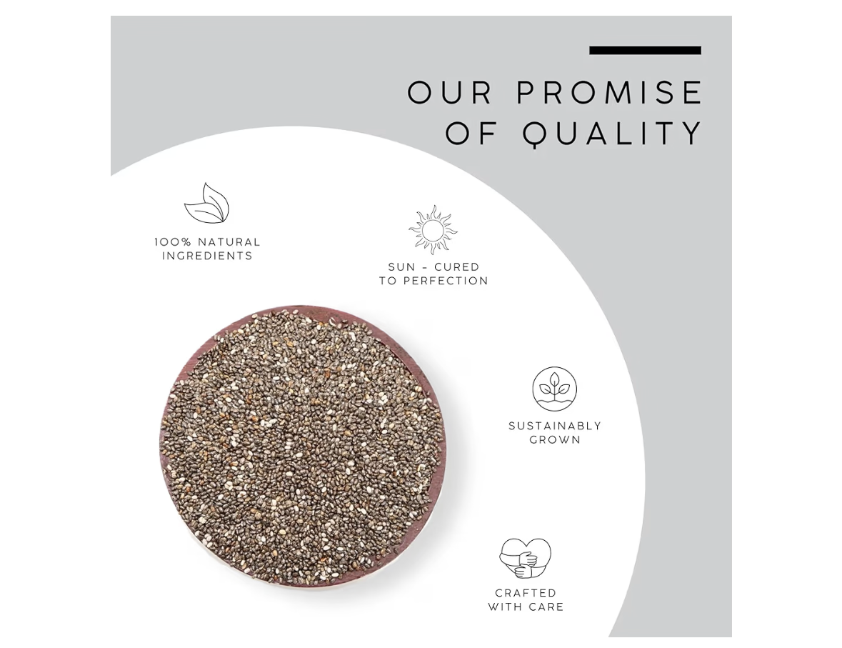 AWAFI MILL Chia Seeds | Naturally Cleaned Salvia Hispanica | Tiny, Crunchy Superfood Seeds for Culinary & Beverage Use - 500 g | 17.6 Oz