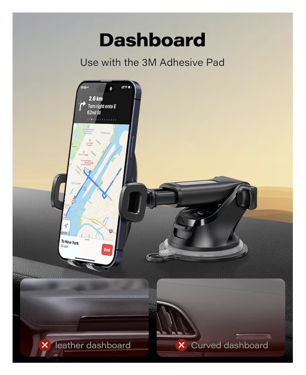 Car Phone Holder Car Holder Mobile Universal 360 Mobile Stand for Car Dashboard Windshield Compatible for 4.7-6.8 iPhone 15/14/13 series Samsung and More