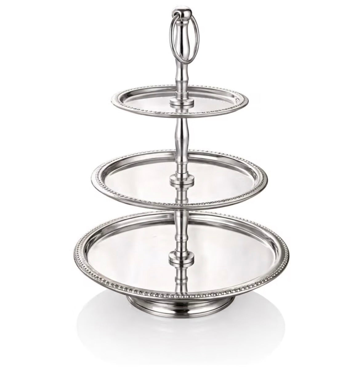 Seagull Dessert Stand Stainless Steel Serving Tray for Cupcakes, Cakes & Pastries | Elegant Dessert Display for Weddings, Parties, Afternoon Tea (3TIER)