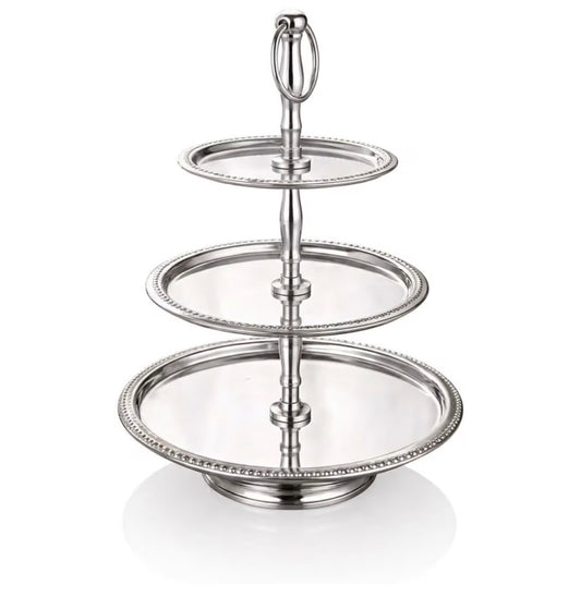 Seagull Dessert Stand Stainless Steel Serving Tray for Cupcakes, Cakes & Pastries | Elegant Dessert Display for Weddings, Parties, Afternoon Tea (3TIER)