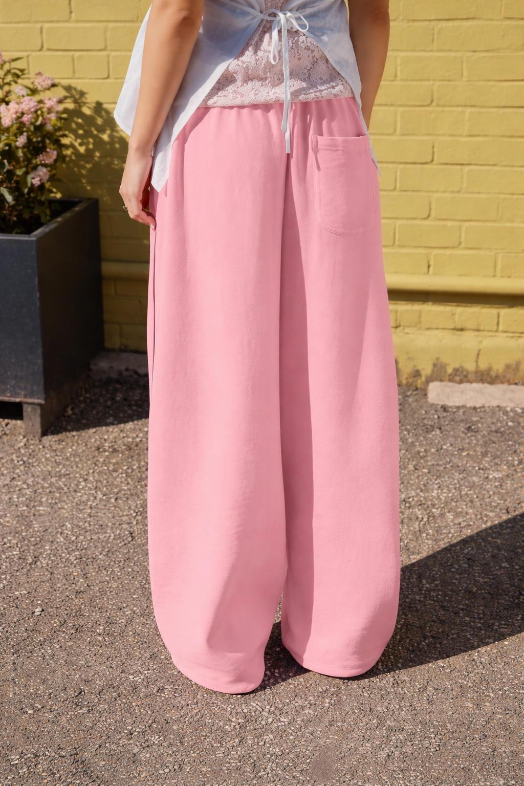 HeSaYep Women's Wide Leg Sweatpants Y2k Interior Drawstring Baggy Joggers Dancer Pants Streetwear with Pockets