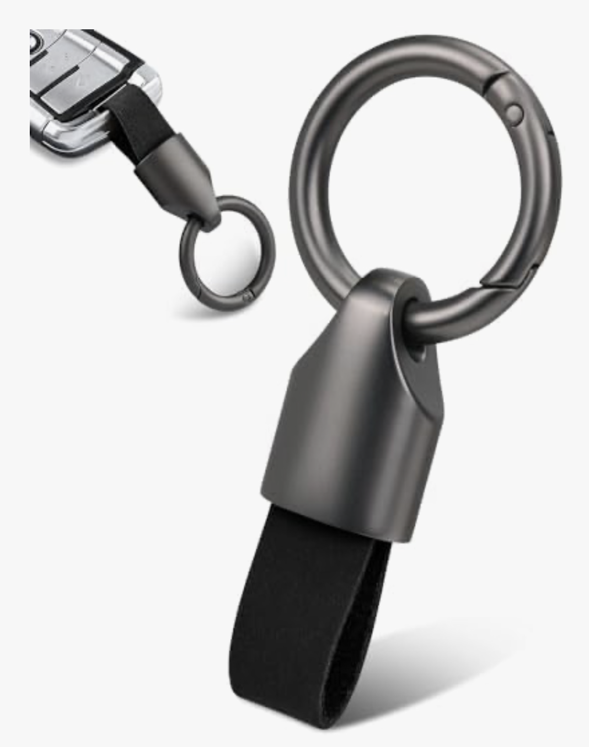 Car Key Chain Ring and Clip — Small Car Key Accessories with Hanging Rings and Zinc Alloy Clip