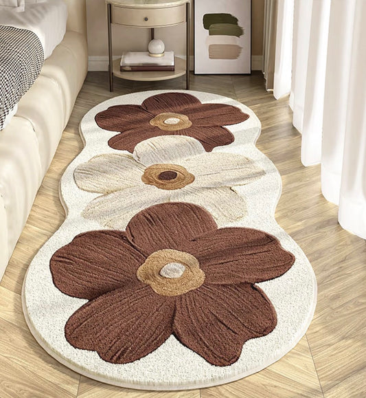 YelaJoy Flower Pattern Non-Slip Washable Rugs