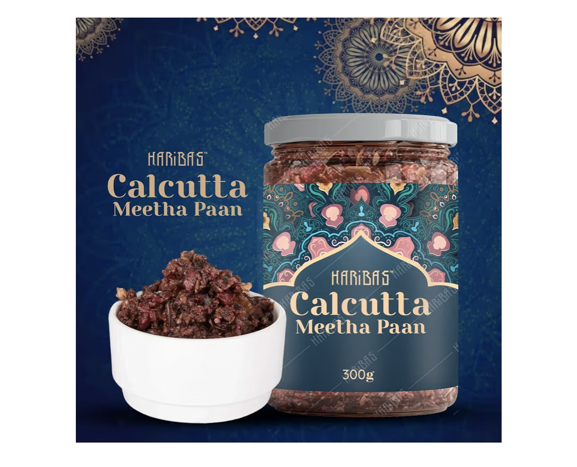 HARIBAS Premium Calcutta Meetha Paan 300gm, Without Supari | Dry Paan Digestive, After-Meal Snack | Sweet Paan Hygienically Packed Traditional Mukhwas, Mouth Freshener