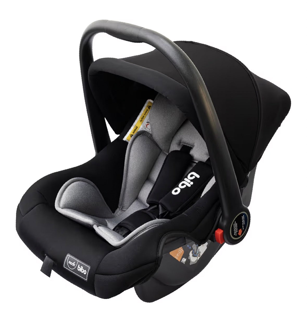 The Moon Brand Bibo Infant/Baby/Kids Travel Car Seat With Full Body Support Cushion Rear Facing Seat Carry Cot AdjUStable Canopy Suitable For 0 Months+0 13 Kg - Black