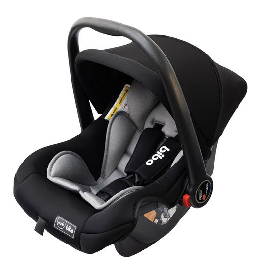 The Moon Brand Bibo Infant/Baby/Kids Travel Car Seat With Full Body Support Cushion Rear Facing Seat Carry Cot AdjUStable Canopy Suitable For 0 Months+0 13 Kg - Black