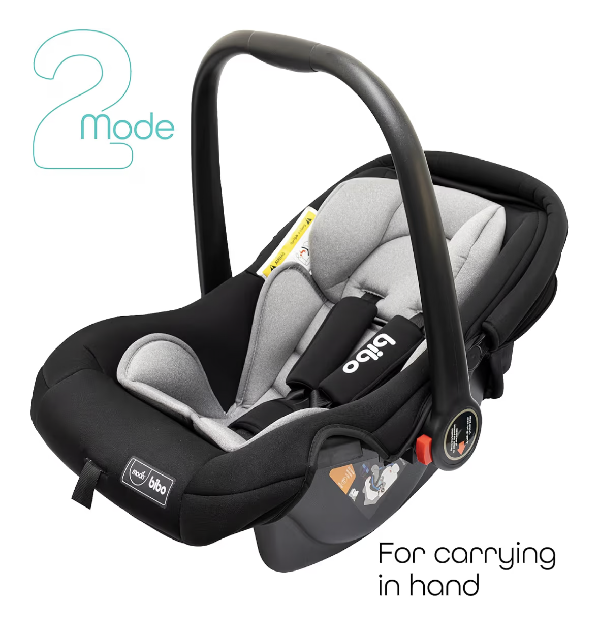 The Moon Brand Bibo Infant/Baby/Kids Travel Car Seat With Full Body Support Cushion Rear Facing Seat Carry Cot AdjUStable Canopy Suitable For 0 Months+0 13 Kg - Black